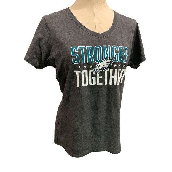 Large NFL Pro Line Womens Philadelphia Eagles Stronger Together Tshirt V-Neck - Picture 1 of 7